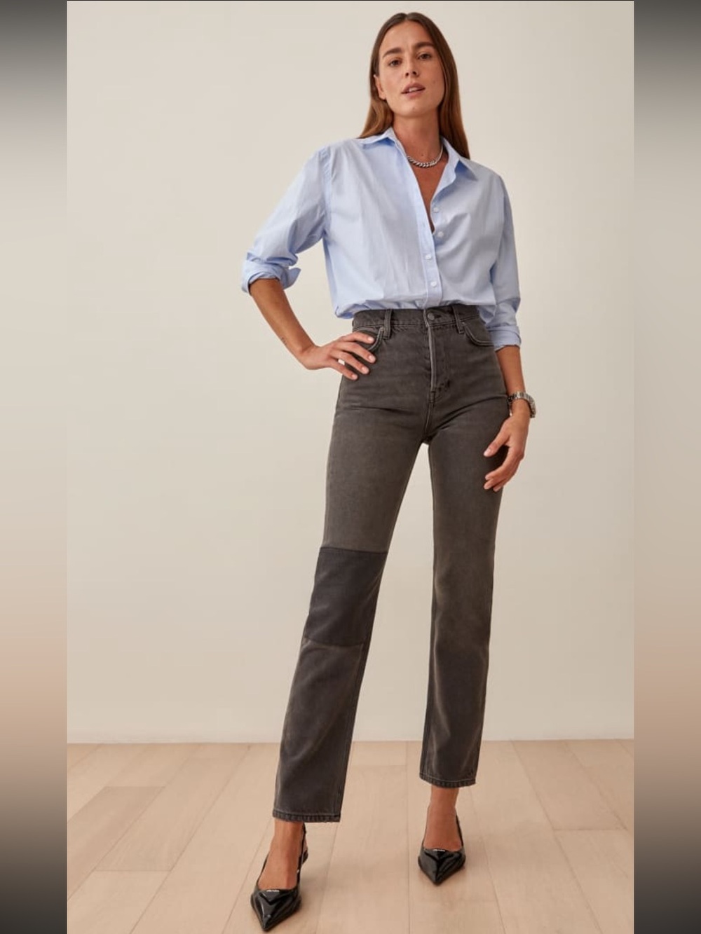 Reformation High-Rise Cynthia Patch Jeans